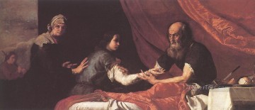ジュセペ・デ・リベラ Painting - ヤコブがイサクの祝福を受ける テネブリズム ジュセペ・デ・リベラ